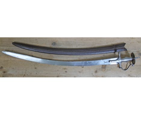 An 18th/19th century Indian cavalry sabre, later scabbard, blade length 78cm.  