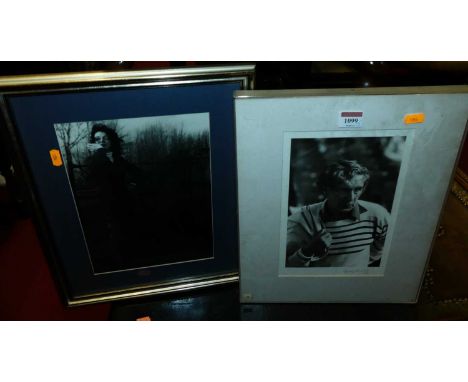 George Newson - Monochrome portrait photograph, pencil signed and dated '84 to the margin, 24 x 16cm; together with one other