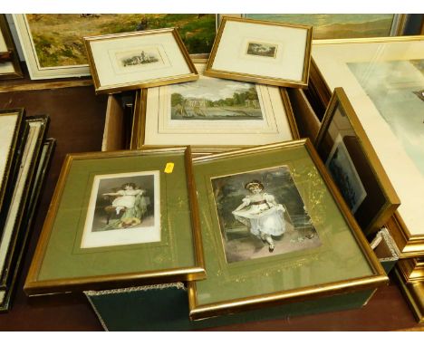 A collection of assorted topographical and portrait engravings, principally being 19th century, all framed but probably as br