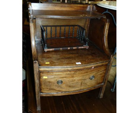 A 19th century mahogany bowfront two-tier commode, having single lower drawer, w.57cm; together with a Victorian amboyna and 