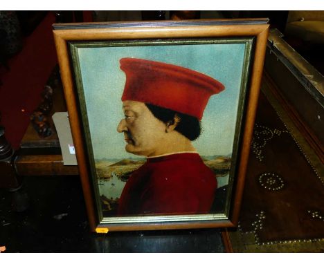 After Piero della Francesca - Reproduction oleograph on canvas, 37 x 26cm 