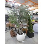 +VAT Approx. 8' artificial olive tree in pot