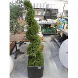 +VAT Artificial conical shrub in black pot Damage to pot