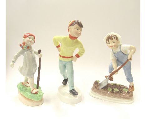 Thirteen Royal Worcester Days of the week figures including, Wed 3521, Fri 3261, Mon 3257, Thurs 3260, Tues 3534 