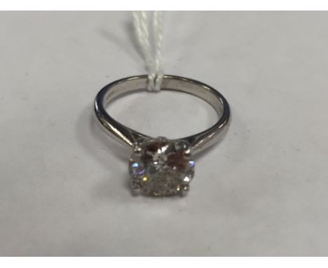 An 18ct white gold old cut diamond solitaire ring, approximately 2ct.