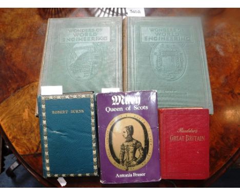 'THE WONDERS OF WORLD ENGINEERING' by Clarence Winchester in two volumes, 'Mary Queen of Scots', by Antonia Fraser, 'Baedeker