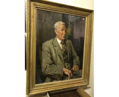 EDWARD BRIAN SEAGO (1910-1974) "W. A. Lincoln", a portrait study, half length, seated, oil on canvas, signed top left,  inscr