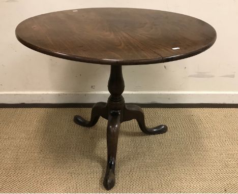 A 19th Century mahogany circular occasional table on tripod base, 79 cm x 62 cm, together with another 19th Century mahogany 