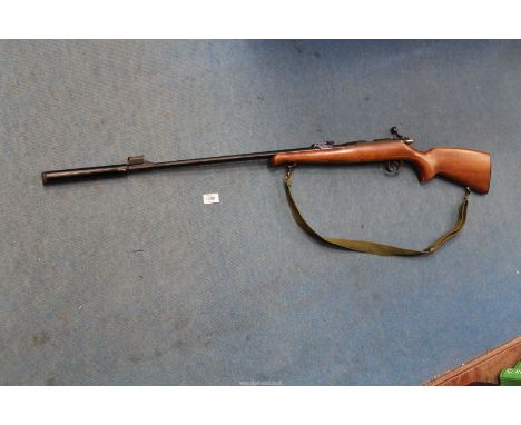 A bolt action .22 Rifle (made in Czech Republic, CZ 452-2E, ZKM), serial no. 872339 with sound moderator and sights, 49 1/2''