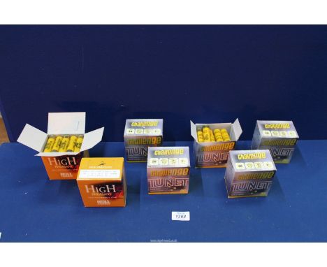 Seven boxes of 20 bore cartridges including two of High Pheasant and five of Challenge Tunet.****ALL WEAPONS AND/OR AMMUNITIO