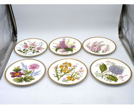 A set of six Spode "Garden flowers" display plates.