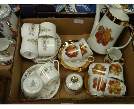 A small quantity of china to include; six Royal Doulton 'Pastorale' cups & saucers, plus a six piece Bavaria 'Foreign' coffee
