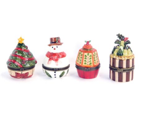 Four Villeroy and Boch Christmas enamel boxes, three boxed. 