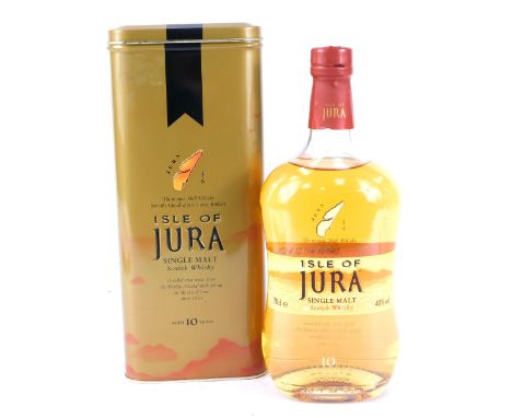 An Isle of Jura single malt Scotch whisky, aged ten years, 70cl bottle, in presentation tin.