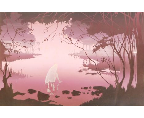 After Francis Boxall (20thC). My Lady in a pink stream mist, limited edition print, signed indistinctly in pencil to margin, 