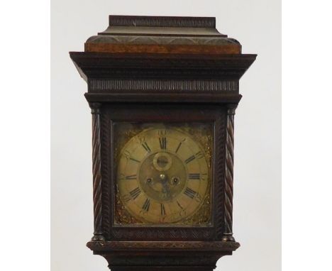 E Hariman of Workington. A Georgian oak longcase clock, with second plate named for Troughan, with eight day movement. 