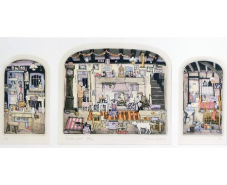 Graham Clarke. Inglenookers, limited edition print 250/400, signed and titled to margin, formed of three pictures, the larges