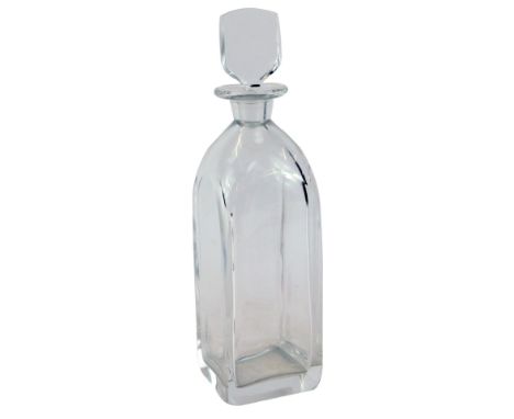 An Orrefors cut glass decanter, of plain form, etched mark, 29cm high.