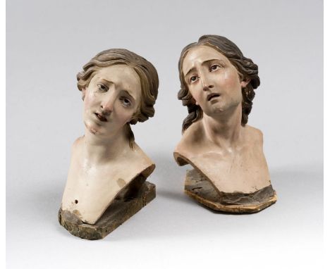 END XVIII CENTURY NAEPOLETAN SCULPTOR Pair of ceramic bust  h cm 12  