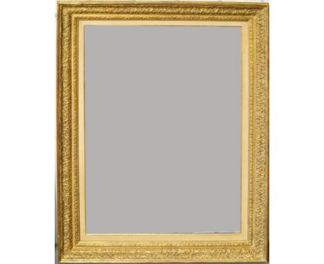 A Gilded Composition Louis XIII Style Frame, mid-late 20th century, with cavetto sight, foliate, cushioned leaf course, sande