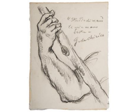 Artist: Giorgio De Chirico (1888 - 1978) Artwork Title: La mia mano destra Size: 15 x 12 cmMedia: Pencil on paper Date: 1939 