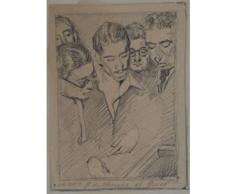 Artist: Giorgio De Chirico (1888 - 1978) Artwork Title: El Greco Media: Pencil on paperSize: 13x10cmDate: 1939 Artist Info: G