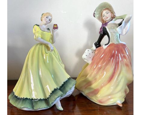 ROYAL DOULTON FIGURES- PAULA HN2906, APPROX 20cm HIGH, PLUS AUTUMN BREEZES HN2131

 