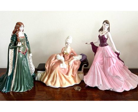 COALPORT FIGURE LADIES OF FASHION, ROYAL DOULTON FIGURE REVERIE HN2306 AND ROYAL WORCESTER FIGURE THE PRINCESS OF TARA 3704 T