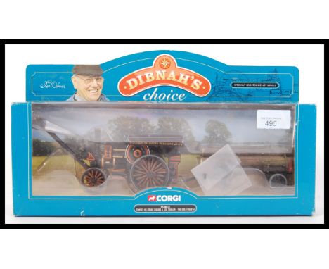 An original boxed Corgi diecast Dibnah's Choice scale model steam engine, ' Fowler B6 Crane Engine &amp; log Trailer - The Gr