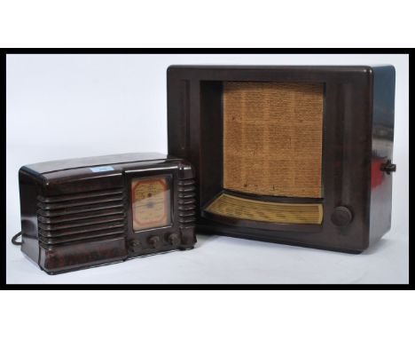 A vintage 20th Century bakelite cased Art Deco valve radio receiver by Pilot ' LIttle Maestro ' together with a similar aged 