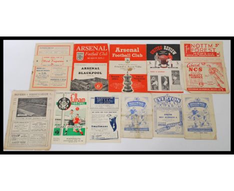 A collection of football programmes dating to the mid 20th Century to include Manchester City v Burnley April 1950, Nottingha