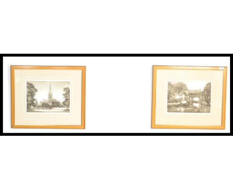 2 framed and glazed lithograph prints to include Norfolk Cathedral limited edition 11/250 dated 1990 and another artists proo