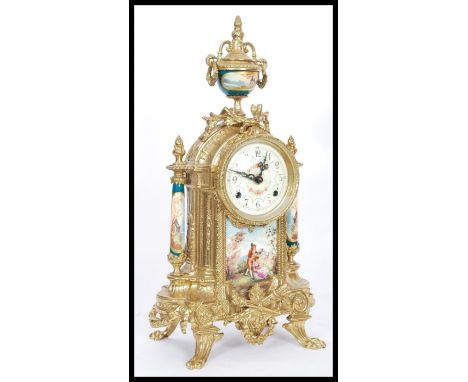 A good French style mantel clock with movement by Franz Hermle, Germany, striking on a bells with 8 day movement. The ornate 
