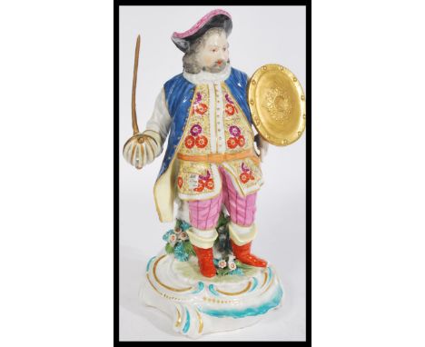 A 18th / 19th century Bow Chelsea - Derby&nbsp; figure of James Quin as Falstaff, in floral and gilt waist coat, blue jacket 