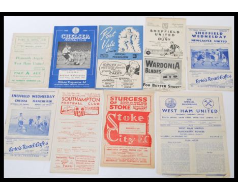 A collection of vintage 20th Century Football Programmes dating to the mid Century to include West Ham United v Blackburn Rov