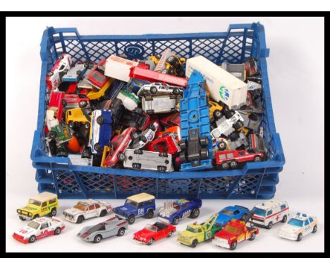 A collection of approx 150x assorted loose vintage Matchbox diecast model cars to include; Matchbox Mercury and Matchbox 1984