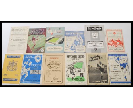 A collection of football programmes to include Leeds United v Queens Park Rangers 1950-1951, Leicester City v Oldham 1953, Le