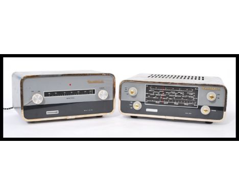 A vintage 20th Century Heathkit Model F.M. - 4U radio tuner together with a Heathkit Model AFM - 1.