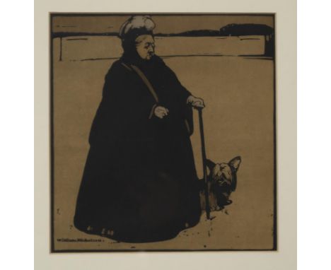 WILLIAM NICHOLSON&nbsp;Queen Victoria and dog,lithograph in colours, 24 x 22cm Condition Report:Available upon request