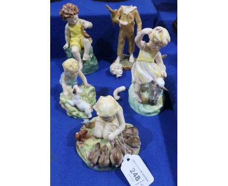 Assorted Royal Worcester figures of children Condition Report:Available upon request