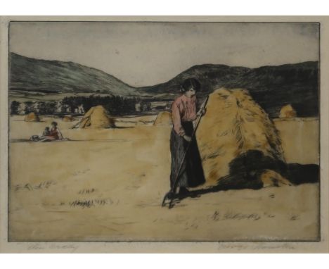 GEORGE HOUSTON&nbsp;Glen Orchy, signed, colour etching, 20 x 27cm and Kilchurn Castle, 20 x 27cm (2) Condition Report:Availab