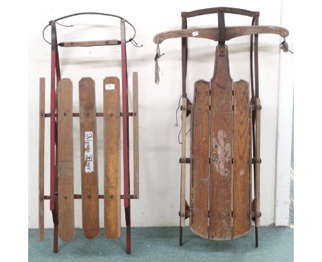 A lot comprising early 20th century Alpine Flyer sled and another sled (2) Condition Report:Available upon request