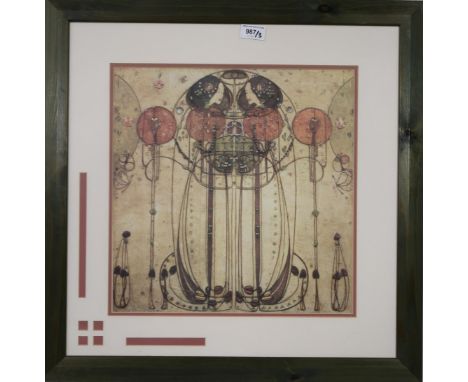AFTER CHARLES RENNIE MACKINTOSH (ENGLISH 1865-1933) &nbsp;THE WASSAIL &nbsp;Print multiple, 37.5 x 37.5cm &nbsp;Together with