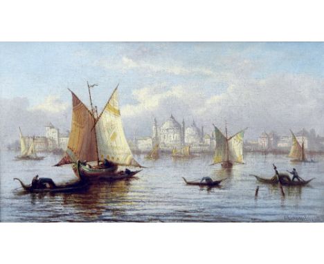 E LOGSDAIL (19th/20th century) BritishShipping on the Grand Canal, VeniceOil on canvasSigned and dated 0049.5 x 28.5 cm, fram