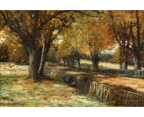 JOHN CAIRNEY (19th century) BritishCountry PathOil on canvasSigned and dated 9058 x 40 cm, framed   CONDITION REPORTS:  Gener