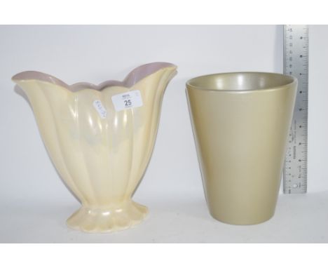 TWO CERAMIC VASES, ONE WITH A LUSTRE TYPE GLAZE