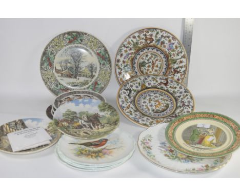 CERAMIC COLLECTORS PLATES INCLUDING WEDGWOOD "OFF TO WORK" NO 5784 FROM A LIMITED EDITION ETC