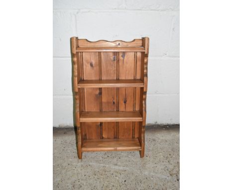 STAINED PINE SPICE RACK, WIDTH APPROX 35CM