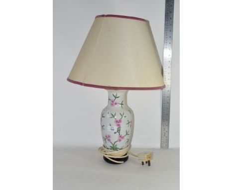 CHINA TABLE LAMP WITH A FLORAL DESIGN