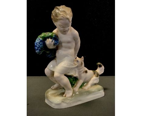 A Rosenthal Porcelain figurine, "Caught", Selb. Bavaria, model number K 538, design by Ferdinand Liebermann (1883-1941), 22.5